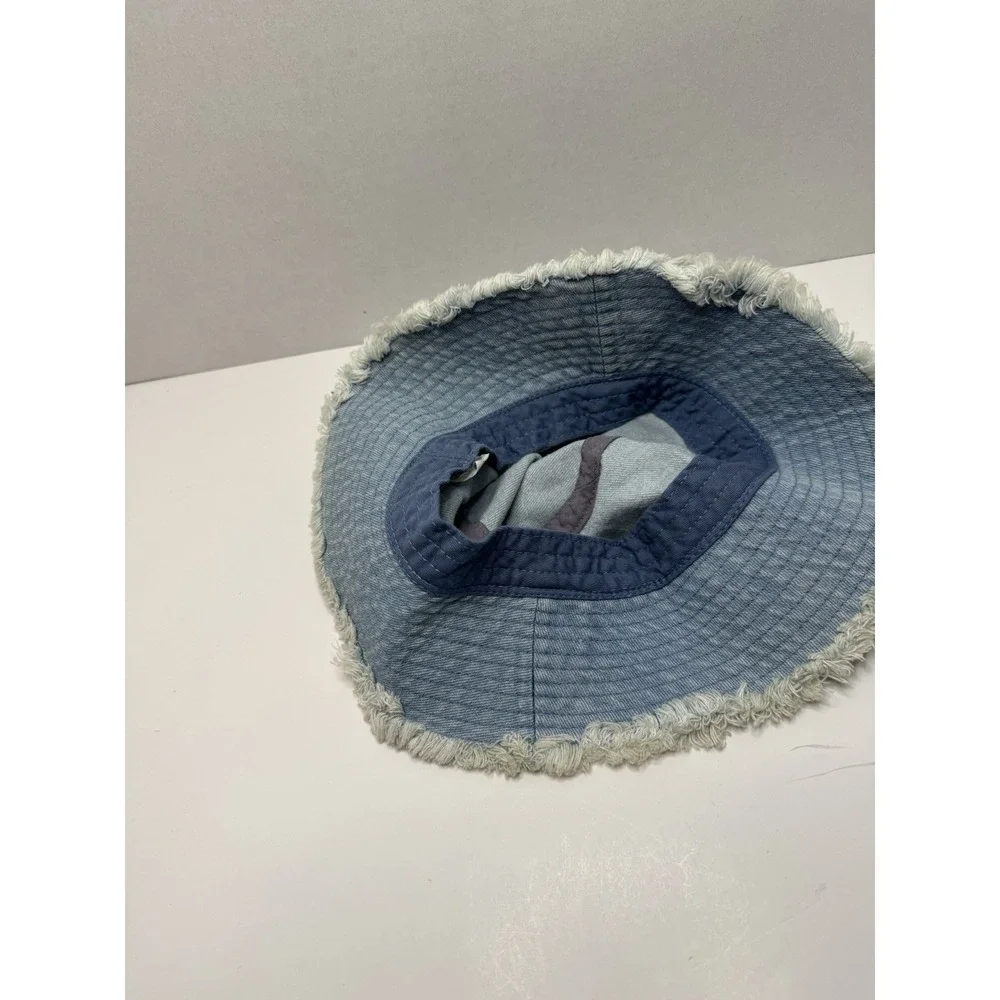 Kids  Washed Denim Bucket Hat Cap Distressed‎ Fisherman Cap Summer One Size
